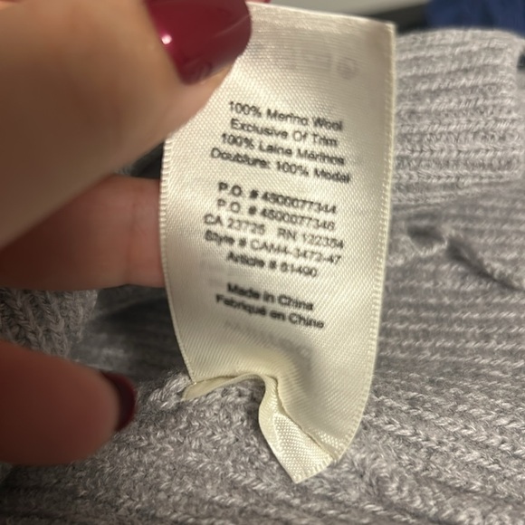 WILFRED 100% WOOL LONGLINE CARDIGAN VEST Grey Sleeveless Sweater Size Large - Picture 5 of 5